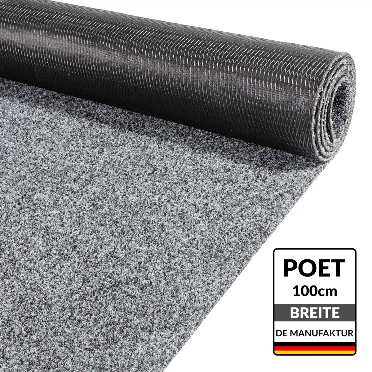 Teppichläufer Flur Läufer Schmutzfangmatte außen innen Eingang POET Breite 100cm Grau – Bild 2