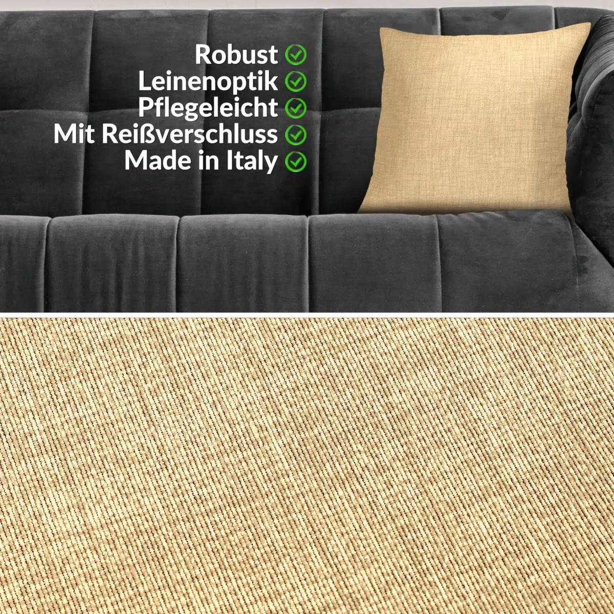 Dekokissen Kissenbezüge Kissenhülle Sofakissen Zierkissen mit / ohne Füllkissen Leinenoptik 4 Größen – Bild 4