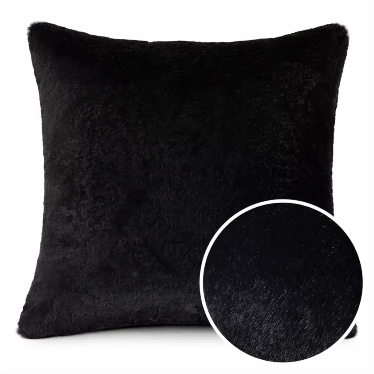 Kissen Plüsch Dekokissen Schwarz Sofakissen Kissenbezug Kuschelkissen Kunstfell Kissenhülle mit & ohne Füllkissen 3 Größen – Bild 2