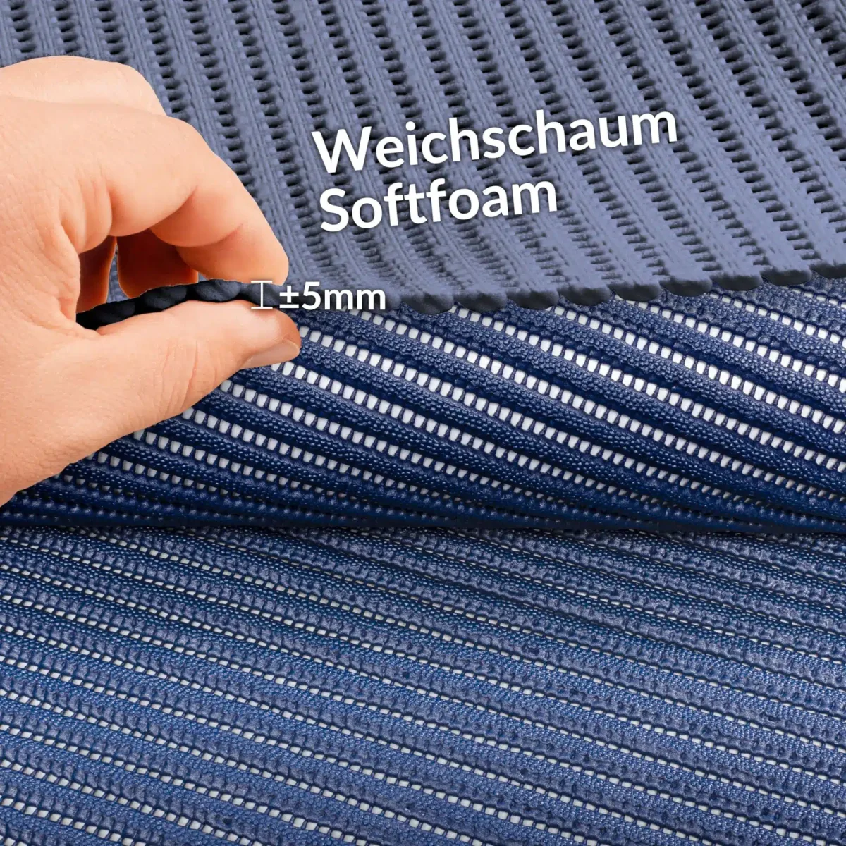 Weichschaummatte Badematte Uni Blau Premium Qualität 65x80cm – Restposten, Einzelstück – Bild 4