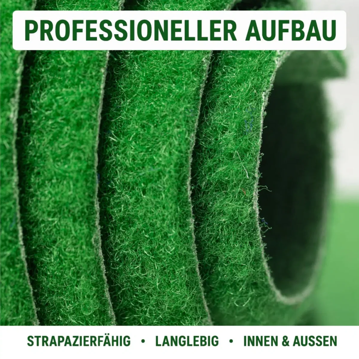 Rasenteppich Kunstrasen Balkon Terrasse Grün Meterware – Bild 6