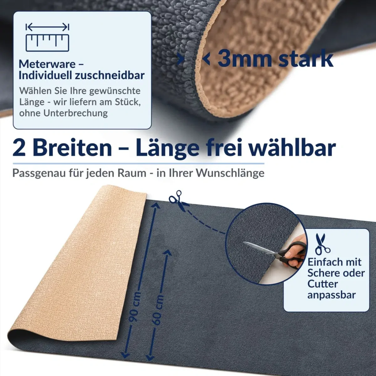 Badteppich Badematte Anthrazit Badezimmer Teppich Mikrofaser – Bild 4