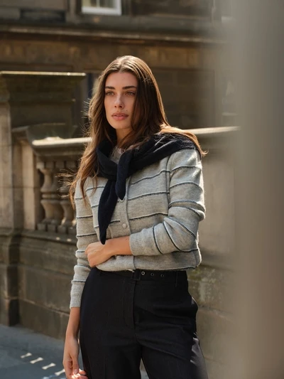 YAYA Cardigan aus Strick - Grey Melange – Bild 9