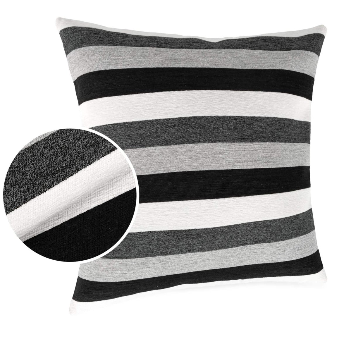Kissenbezüge Sofakissen Dekokissen Gomera Jacquard Kuschelkissen Zierkissen 4 Größen mit & ohne Füllung Schwarz Weiß – Bild 2