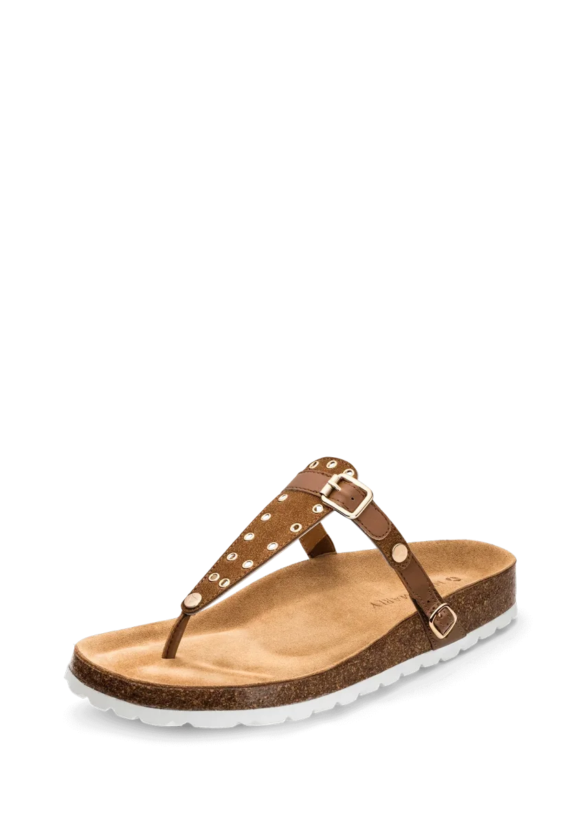 HEY MARLY Zehentrenner Topping Eyelet Classic Cognac – Bild 3