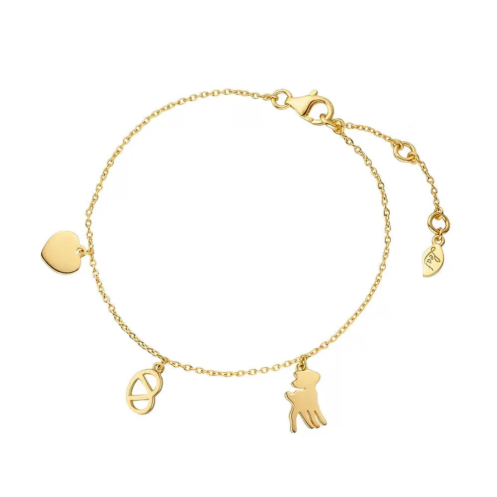 LEAF Armkette Wiesn Charms Gelbgold – Bild 2