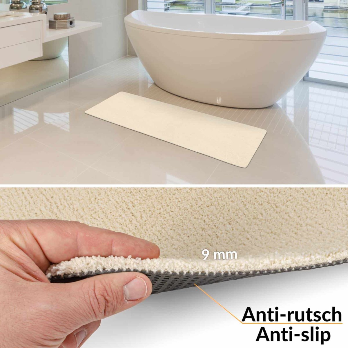 Teppich Kurzflor Sweet Flauschig Uni einfarbig Flur Läufer | verschiedene Breiten – Bild 2