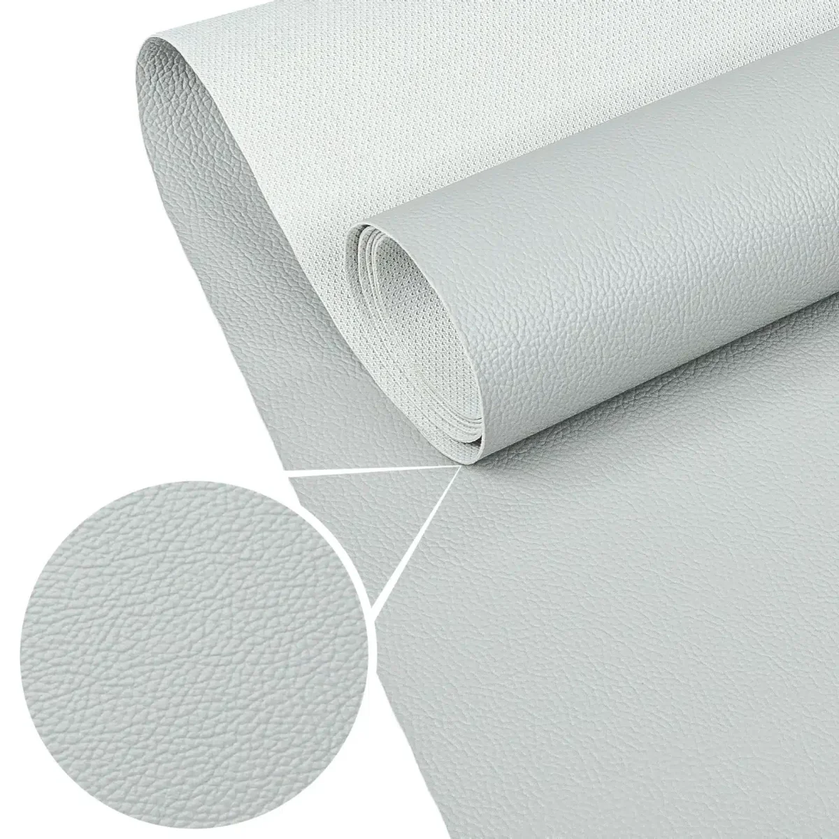 Kunstleder Meterware Leder Stoff Lederimitat 140cm Breit Hellgrau – Bild 2