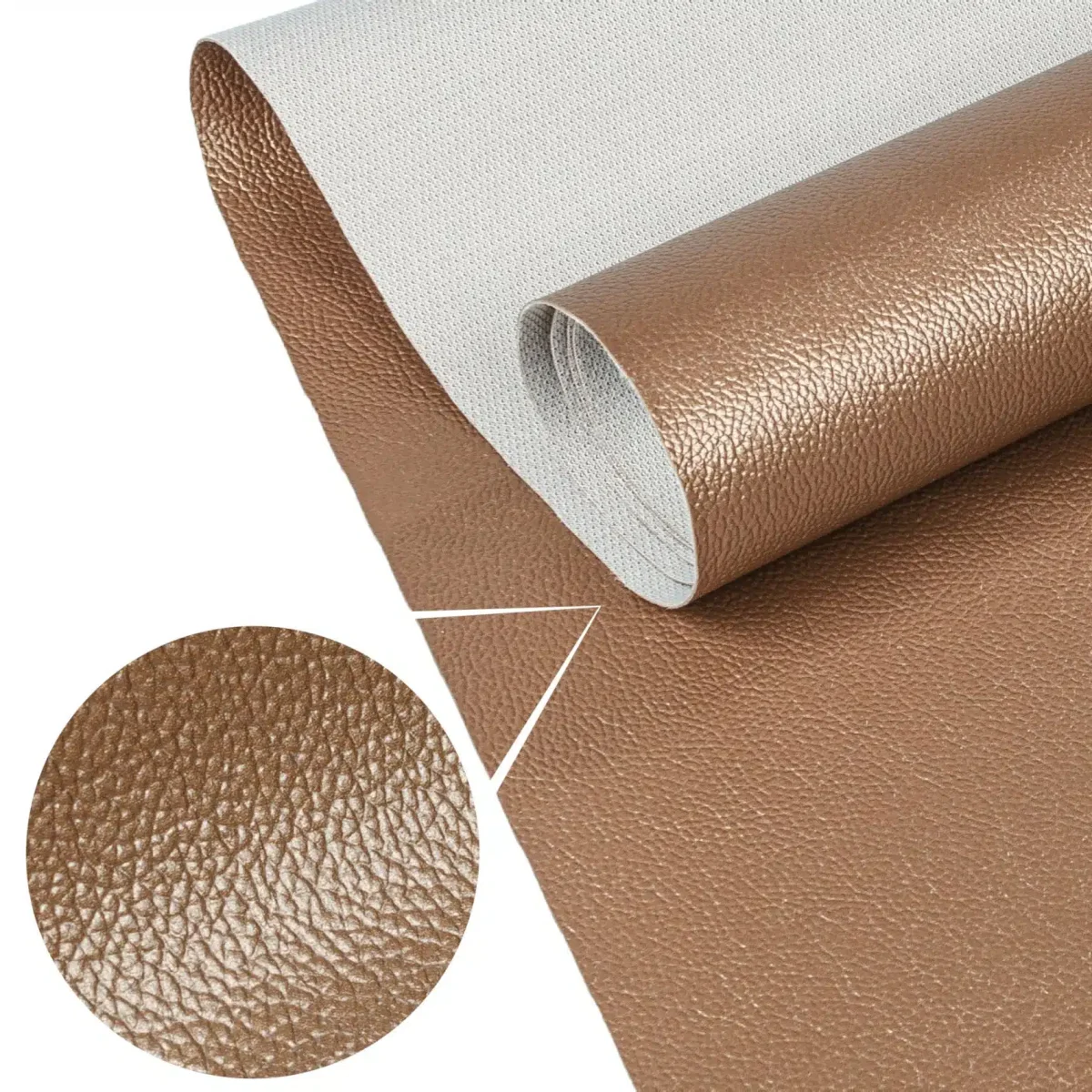 Kunstleder Meterware Leder Stoff Lederimitat 140cm Breit Kupfer Metallic – Bild 2