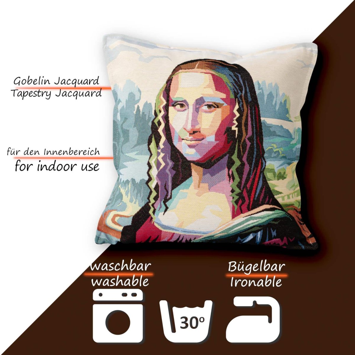 Gobelin Dekokissen Stars Zierkissen Sofakissen Kissenbezug mit & ohne Füllung 45x45cm Mona Lisa – Bild 6