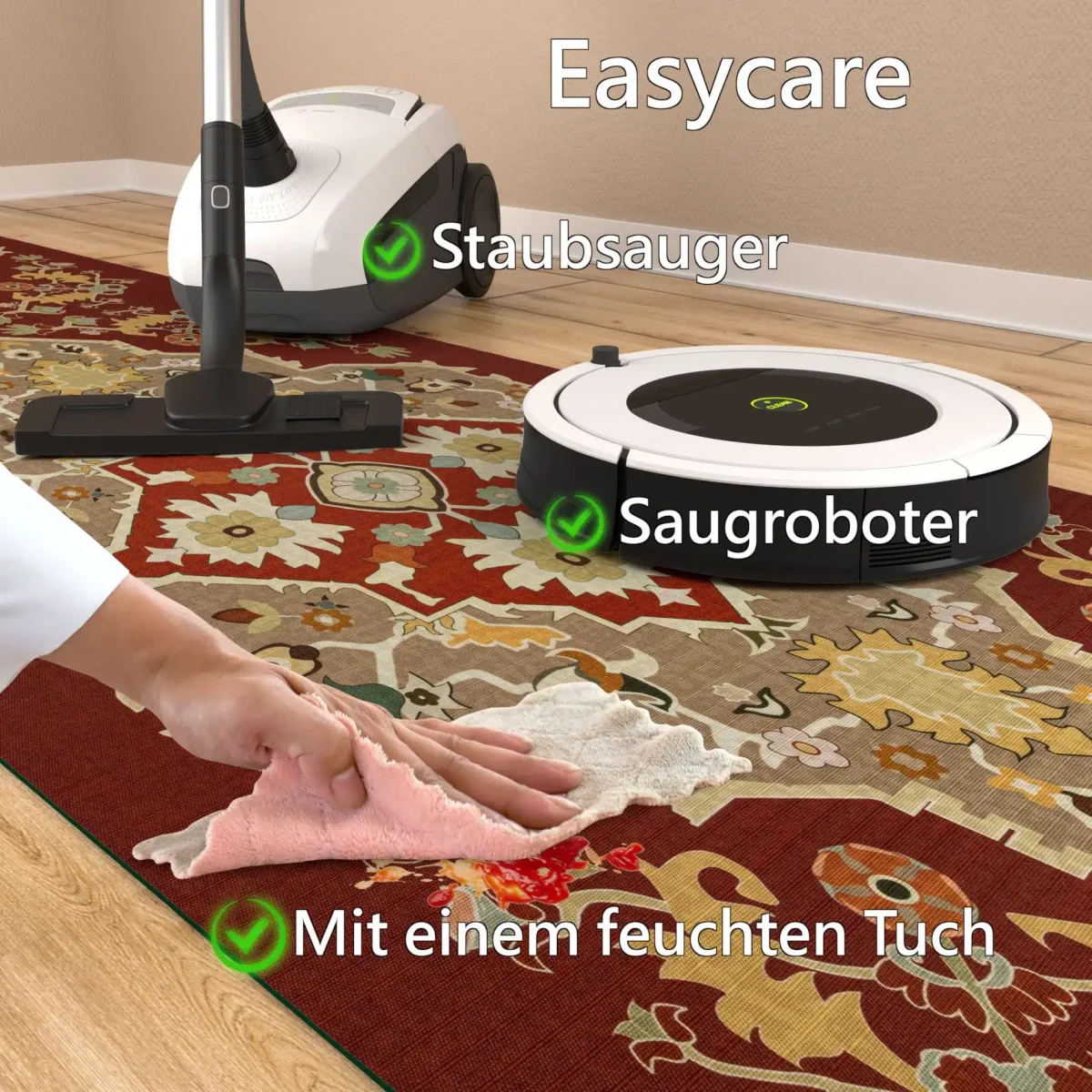 Küchenläufer waschbar Textil + PVC Küchenteppich rutschfest Sprinty Dune Mehrfarbig 50cm Breit – Bild 9