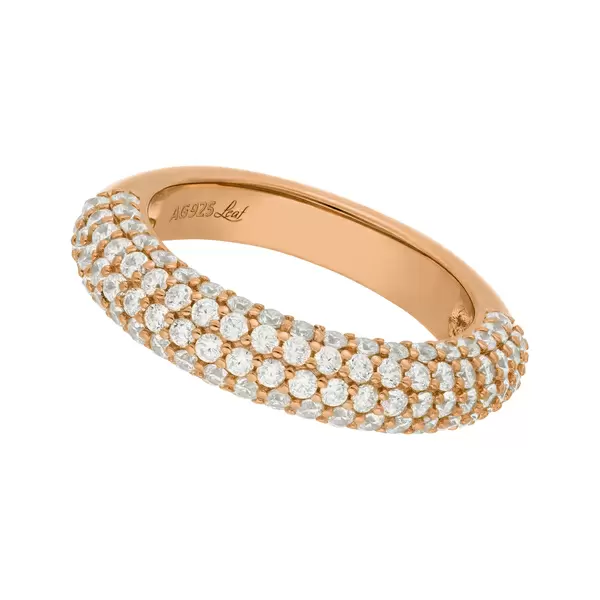 LEAF Ring Pavee Zirkonia Rosegold – Bild 4