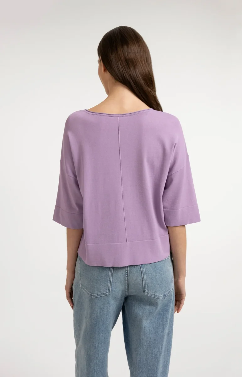 YAYA Oversize-T-Shirt aus Feinstrick Lavendel – Bild 4